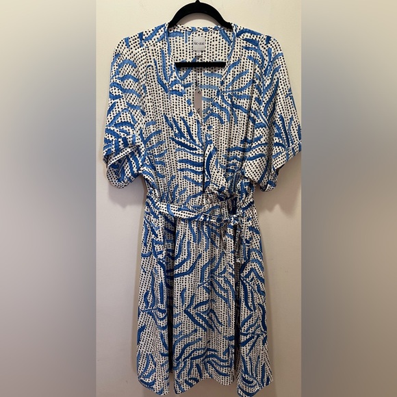 Nic + Zoe Palm Dot Dress v neck short sleeve XL NWT - Picture 7 of 12